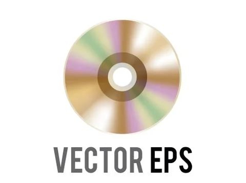 Vector gold optical computer disc icon, used to represent CD, DVD and related Stockillustratie