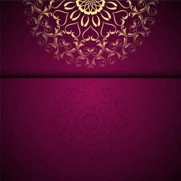 Vector gold oriental arabesque pattern background with place for text Stock Illustration