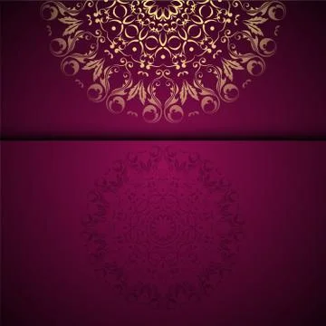 Vector gold oriental arabesque pattern background with place for text Illustrazione stock