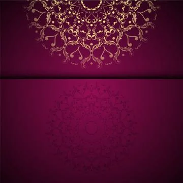 Vector gold oriental arabesque pattern background with place for text Stock Illustration
