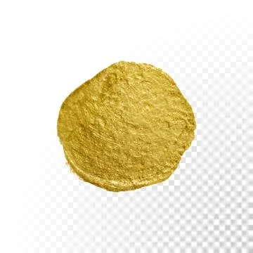 Vector gold paint brush circle stain. Stock Illustration