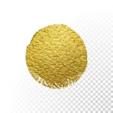 Vector gold paint brush circle stain. Stock Illustration
