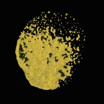 Vector gold paint smear stroke stain set. Abstract gold texture hand drawn on Stock Illustration