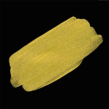 Vector gold paint smear stroke stain set. Abstract gold texture hand drawn on Stock Illustration