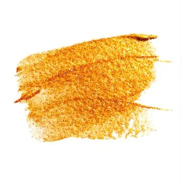 Vector gold paint smear stroke stain. Abstract gold glittering textured art Stock Illustration