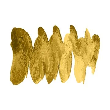 Vector gold paint spiral wave smear stroke stain on white background. Abstract Stock Illustration