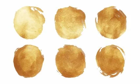 Vector gold paint spots set. Abstract gold glittering textured art illustrati Stock-Illustration