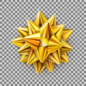 Vector Gold Realistic Bow Isolated on Transparent Background Illustrazione stock