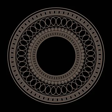 Vector gold round classical Greek ornament. European ornament.  Stock Illustration