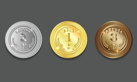 Vector Gold, silver and bronze medals of award winner, vector eps10 Stock Illustration