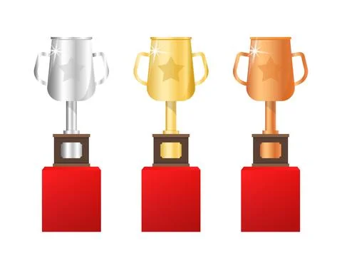 Vector gold, silver and bronze goblet Vector イラスト素材