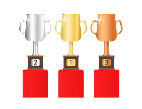 Vector gold, silver and bronze goblet Vector Stock Illustration