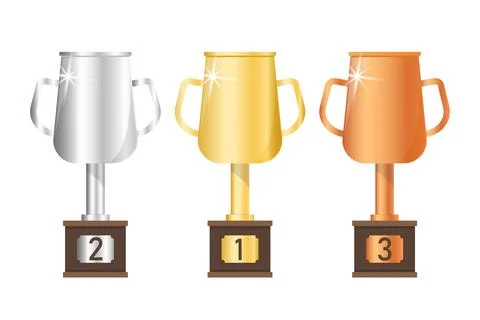 Vector gold, silver and bronze goblet Vector イラスト素材