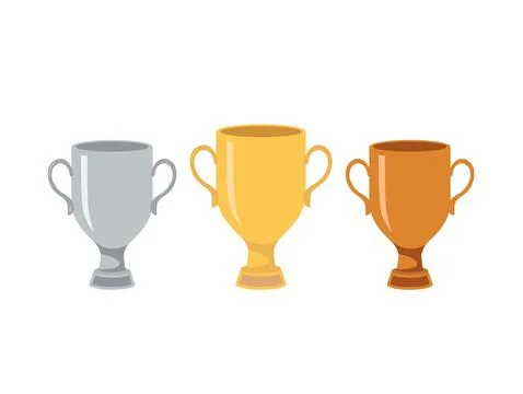 Vector gold, silver and bronze winners cup 库存插图