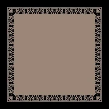 Vector gold square classic byzantine ornament. Rectangle, border, Ancient Greece Stockillustratie