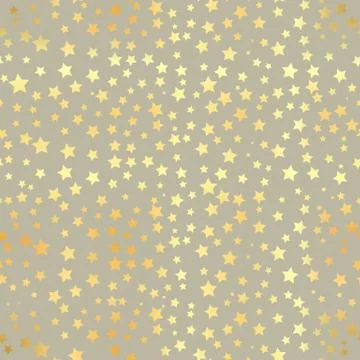 Vector Gold star Seamless Pattern. Vector illustration. Shiny background. Tex Stock Illustration