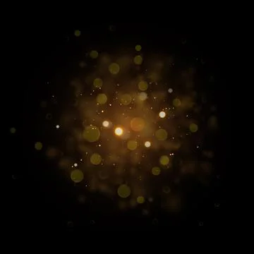 Vector gold star sparkles in space. Glittering shining particles galaxy. Stock Illustration