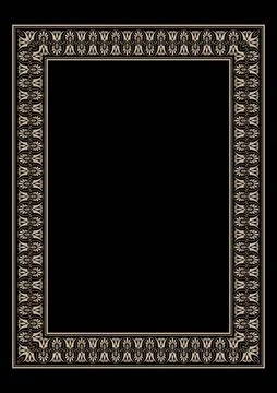 Vector gold vintage Greek pattern in Victorian style in shape of a rectangular. Illustrazione stock