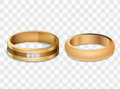 Vector gold wedding rings isolated on white. Stock Illustration