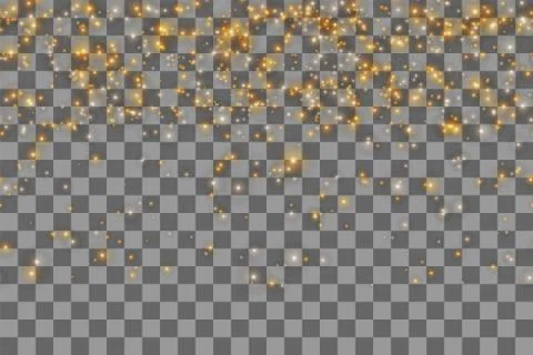 Vector golden and silver glitter particles background effect for greeting card Stock Illustration
