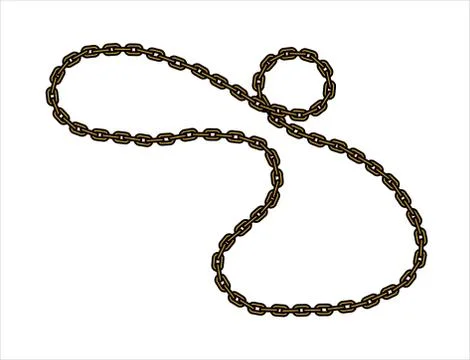 Vector Golden Chain, Isolated on white background. Stock Illustration