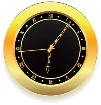 Vector golden clock Stock Illustration