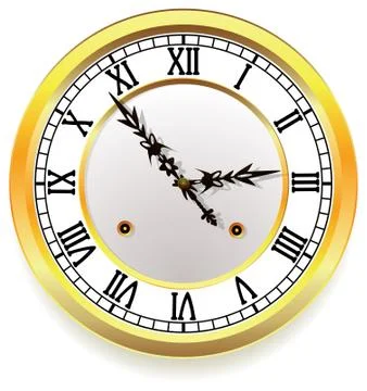 Vector golden clock Stock Illustration