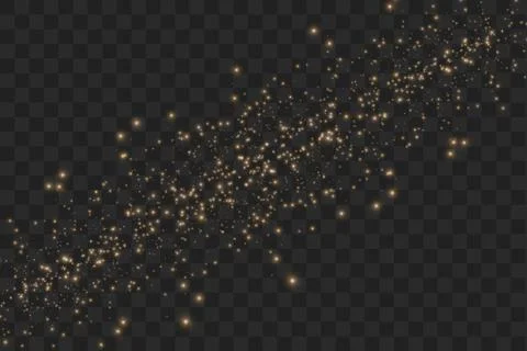 Vector golden cloud glitter wave abstract illustration. White star dust trail Stock Illustration