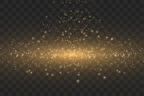 Vector golden cloud glitter wave abstract illustration. White star dust trail Stock Illustration