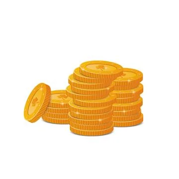 Vector golden coins with clover Stock Illustration