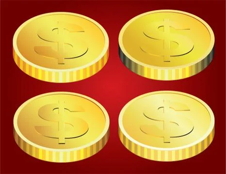 Vector golden coins Illustrazione stock