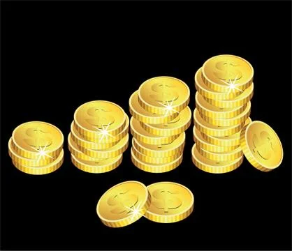 Vector golden coins Stock Illustration