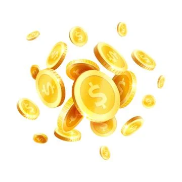 Vector golden coins splash splatter icon Ilustración de archivo