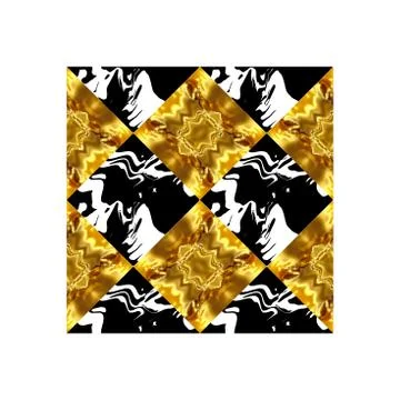 Vector golden collage seamless pattern. collage of diamond shapes Illustrazione stock