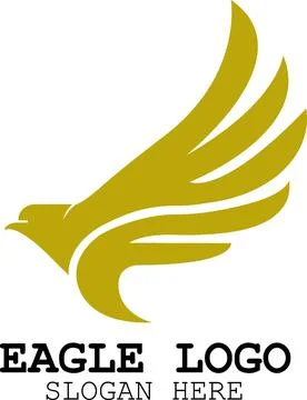 Vector of a golden eagle logo with a copy space isolated on a white background Stock Illustration