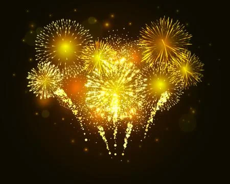 Vector golden firework Stock Illustration