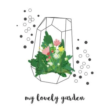 Vector golden florarium Stock Illustration