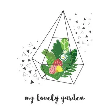 Vector golden florarium Stock Illustration