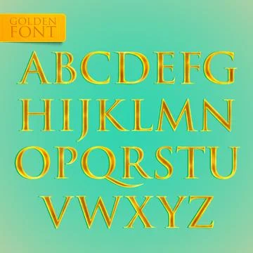 Vector golden font Stock Illustration