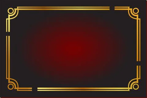 Vector, Golden Frame, Double outline, for Certificate, Placard or lunar eleme Stock Illustration