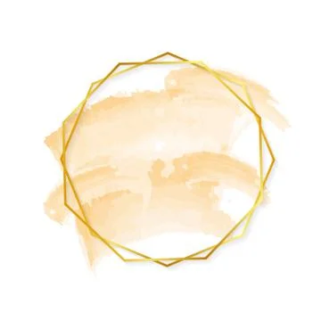 Vector golden frame with lights effects. Rectangle banner. Glowing magic fram 스톡 일러스트