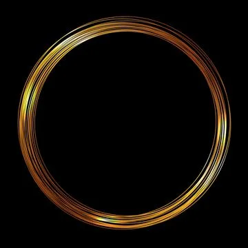 Vector golden frame with lights effects. Shining rectangle banne for your des Stock Illustration