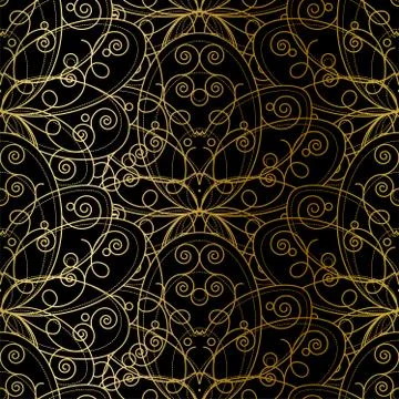 Vector Golden Geometric Gradient Seamless Pattern Design Stock Illustration