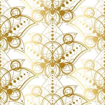 Vector Golden Geometric Gradient Seamless Pattern Design Stock Illustration