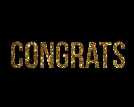Vector golden glitter isolated standard font word CONGRATS Illustrazione stock