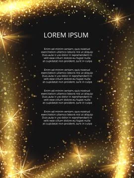 Vector golden glittering magic sparkle poster design Illustrazione stock