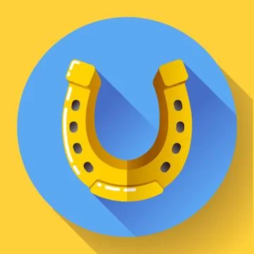 Vector Golden Horseshoe icon. Flat design style. Stock-Illustration