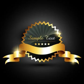 Vector golden label Stock Illustration