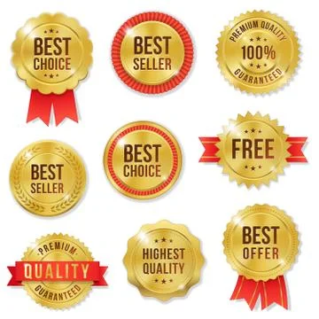 Vector Golden Label Set 스톡 일러스트