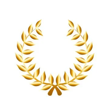 Vector Golden Laurel on transparent background, stock vector illustration Illustrazione stock